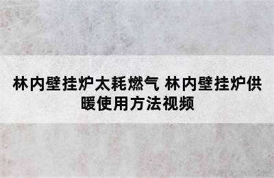 林内壁挂炉太耗燃气 林内壁挂炉供暖使用方法视频